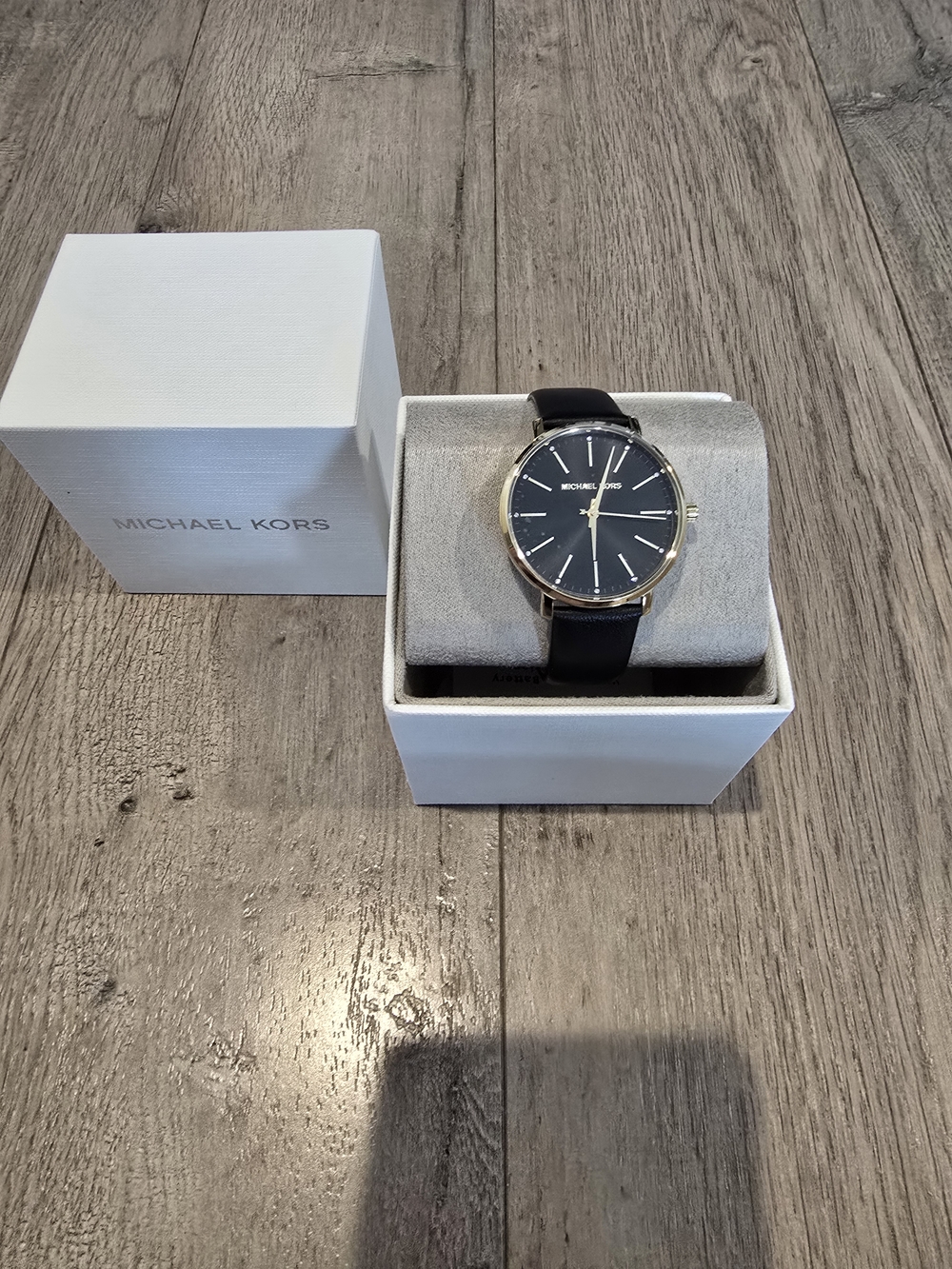 Michael Kors Black Dial Men’s Watch with Gold-Tone Case